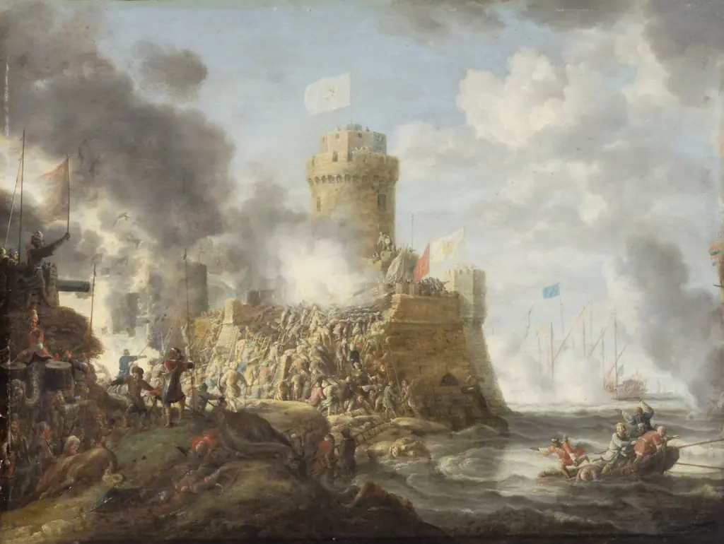 Turks attacking a Harbour, by Bonaventura Peeters