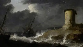 Sea-coast with a storm, by Bonaventura Peeters the Elder