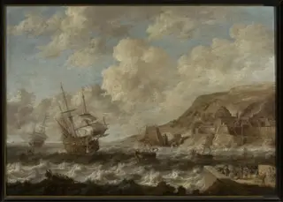 Ships in a port, by Bonaventura Peeters the Elder