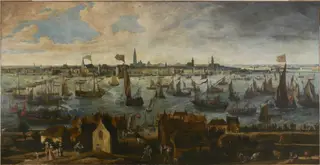 View of the Pier of Antwerp from the Vlaams Hoofd, by Bonaventura Peeters the Elder