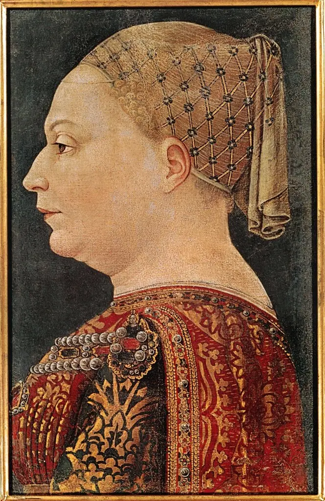 Portrait of Bianca Maria Sforza (1425-1468), by Bonifacio Bembo