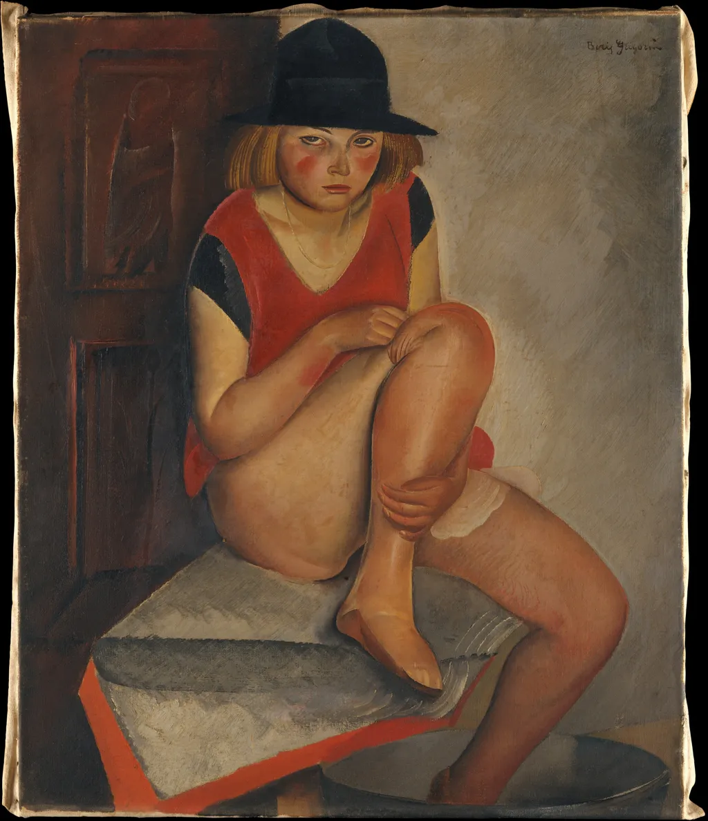 The Model, by Boris Grigoriev, oil, 1926