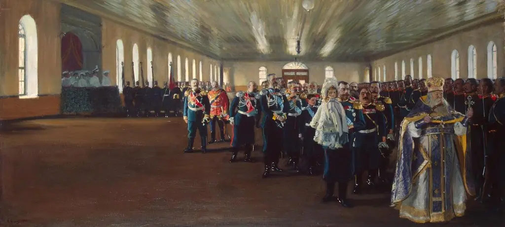 The Church Parade of the Finnish Life Guards Regiment, by Boris Kustodiev