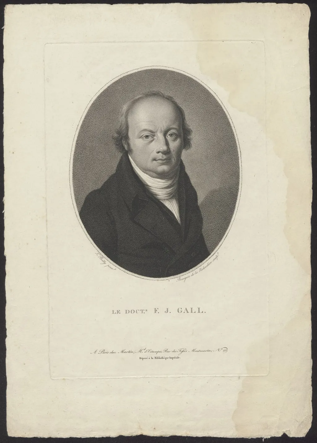 Portrait of F.J. Gall, by Bourgeois de la Richardiere,, unspecified