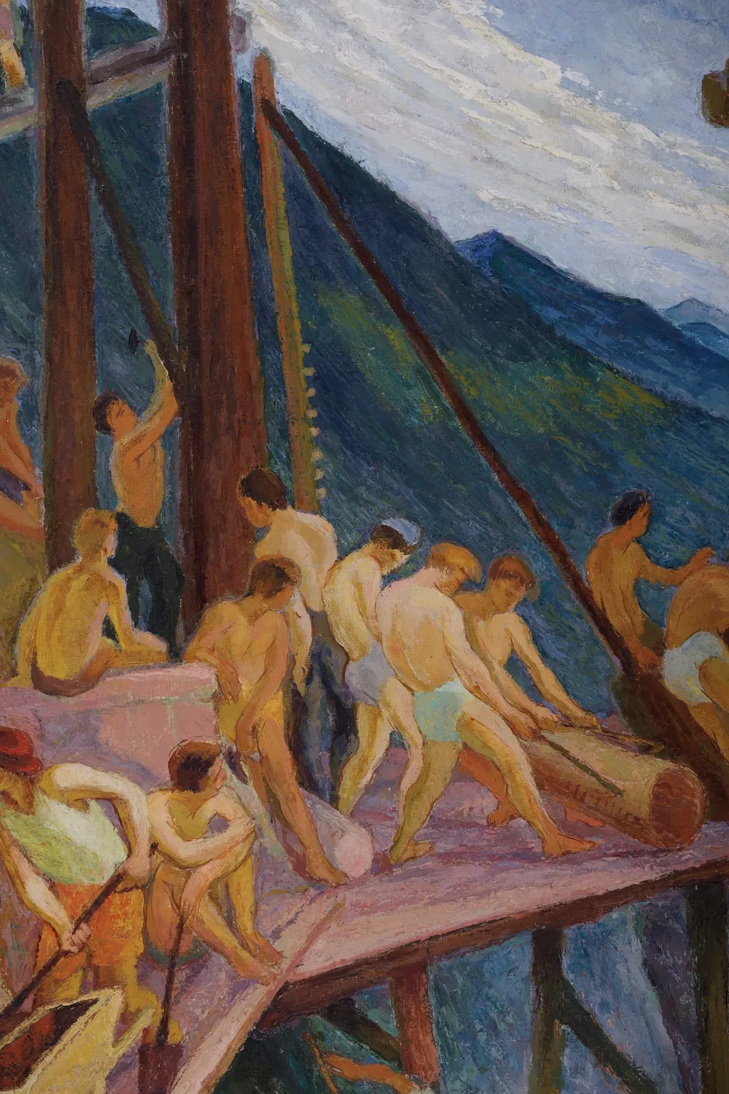 Șantier de constucții: Viaductul peste valea Prihadului, by Boușcă Eugen Ștefan, 1948