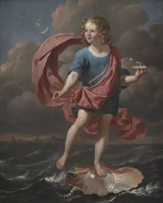 Boy Blowing Soap Bubbles. Allegory on the Transitoriness and the Brevity of Life
