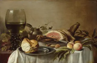 Breakfast with Ham, by Pieter Claesz