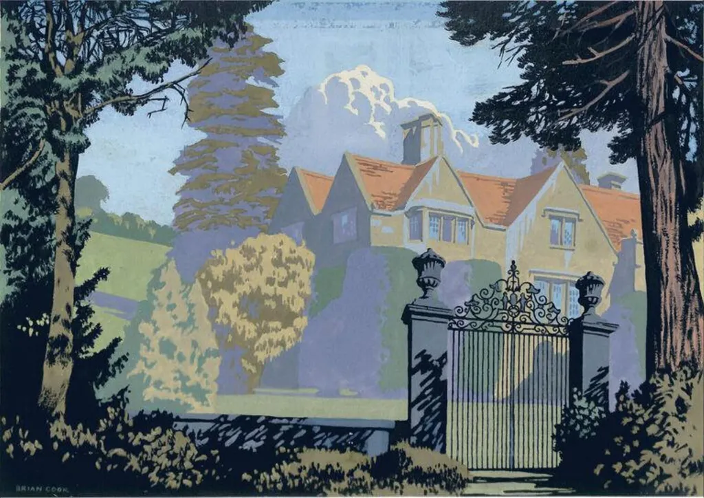 Design for The English Country House, by Brian Cook, watercolor, 1935