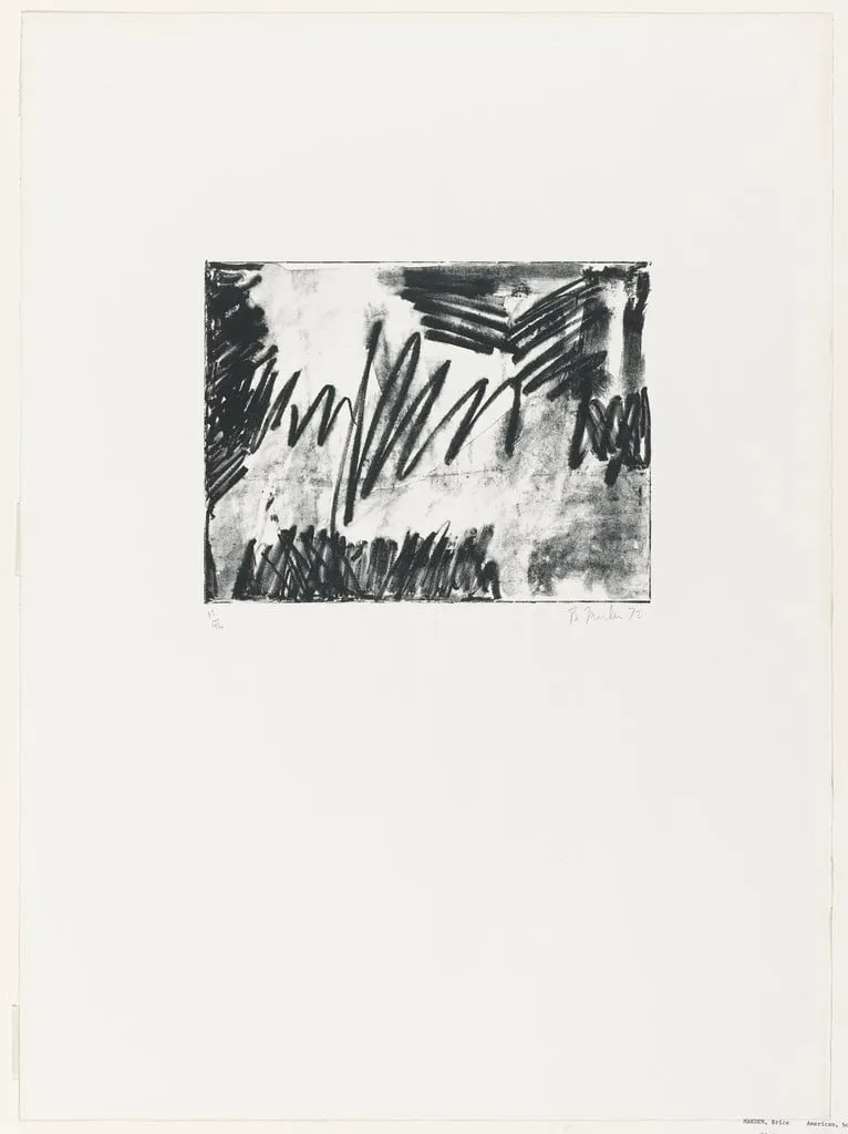 Untitled, by Brice Marden, ink, 1972