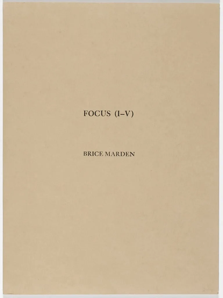Untitled, by Brice Marden, ink, 1979