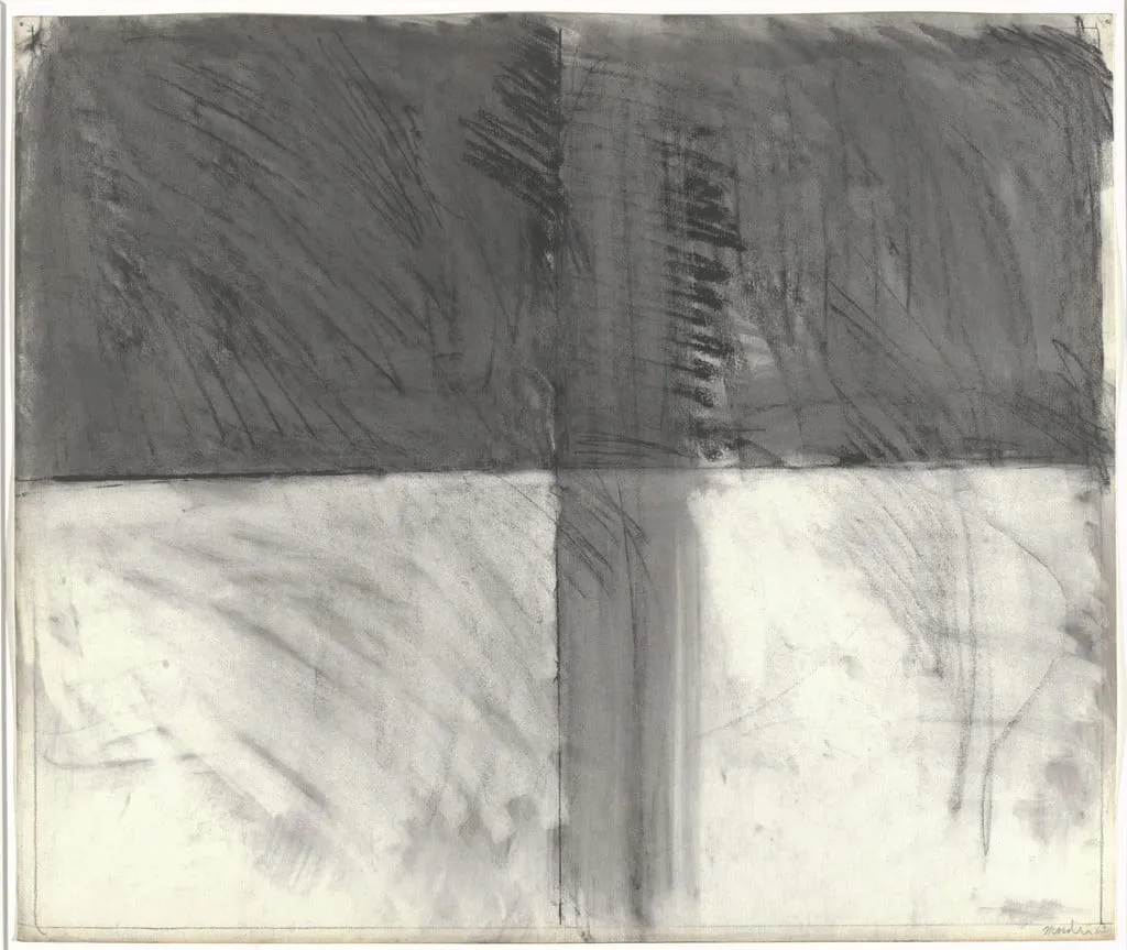 Untitled, by Brice Marden, charcoal, 1962