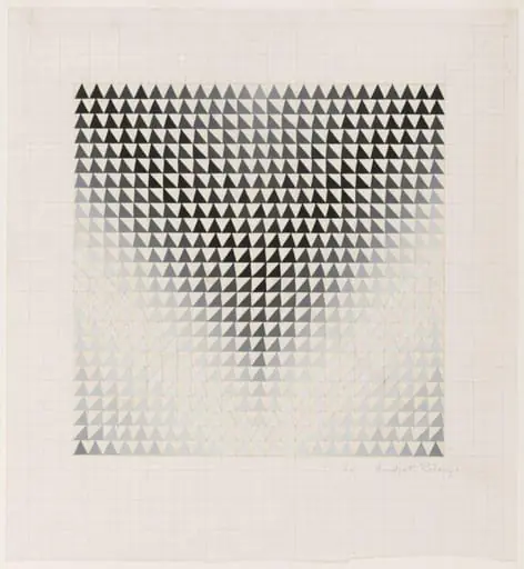 Study for the painting 'Burn', by Bridget Louise Riley