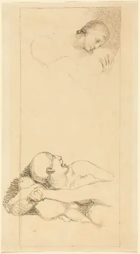 Frightened Man Looking Up; Woman and Children, by British 18th Century