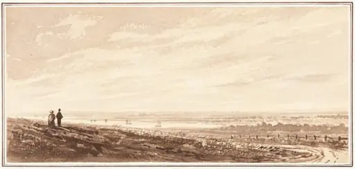 A Couple Admiring a View of the River Ouse(?), Lincolnshire, by British 19th Century