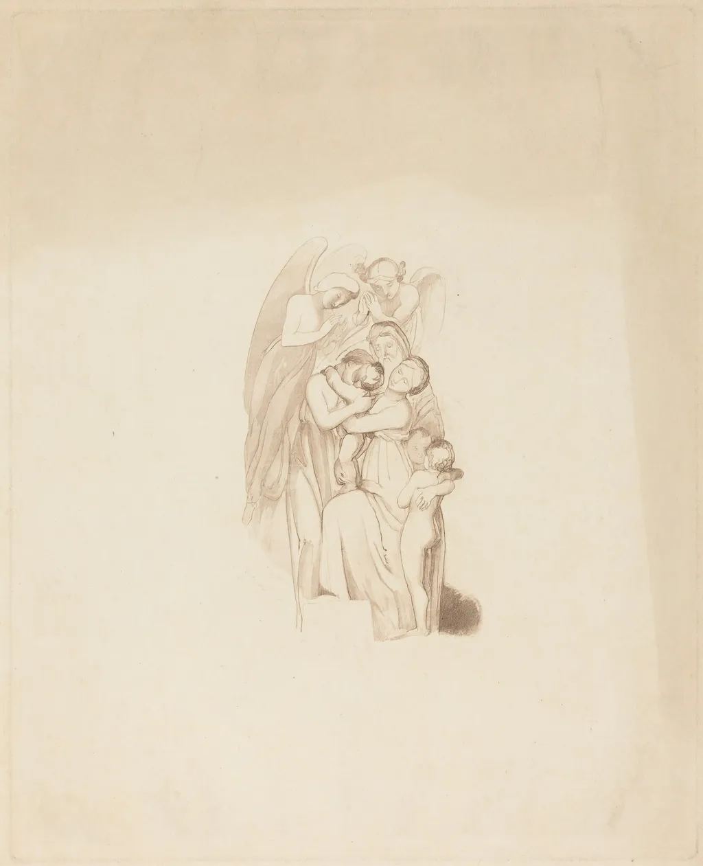 Holy Family? with Angels, by British 19th Century, ink, 1801