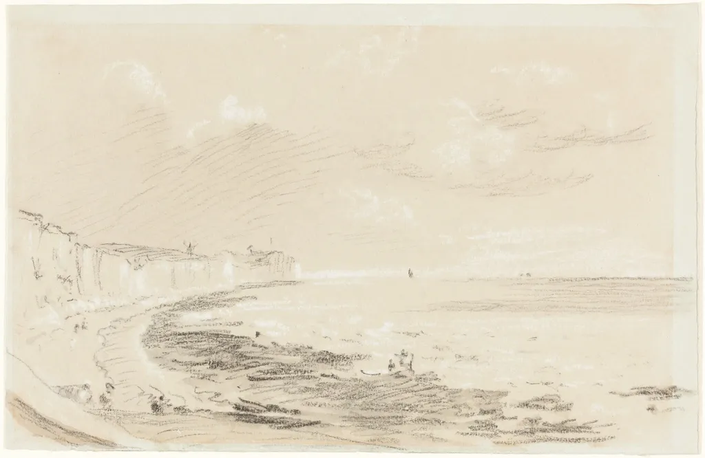 Scene on the South Coast of England, by British 19th Century, chalk, 1801