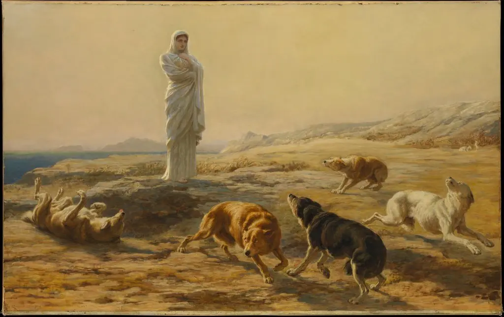 Pallas Athena and the Herdsman's Dogs, by Briton Rivière