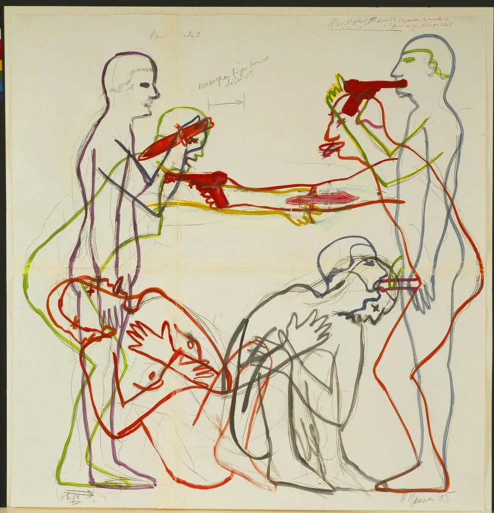 Untitled, by Bruce Nauman, gouache, 1985