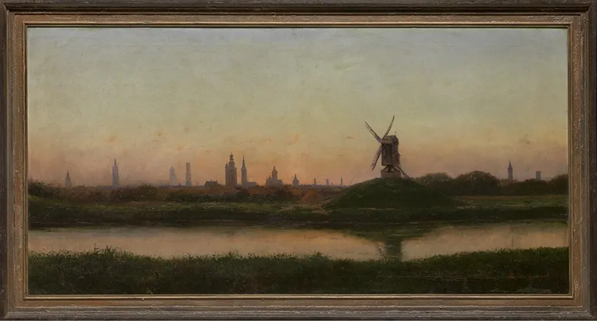 Gezicht op Brugge, Kruisvest, by Bruno De Simpel, oil, 1832