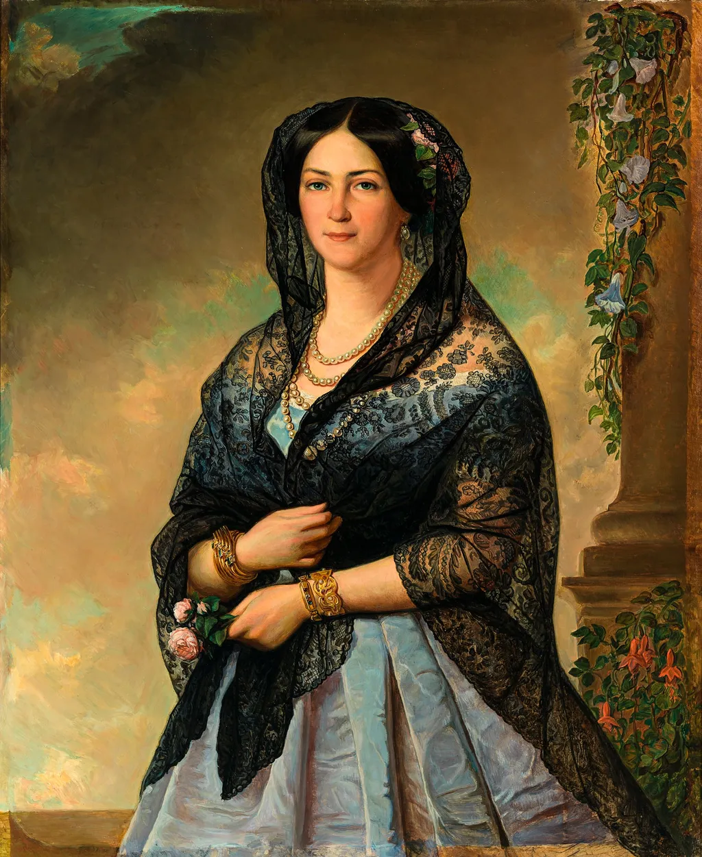 Aurora Karamzin (1808-1902), kopio A. J. Perignonin muotokuvasta vuodelta 1853., by Bruno Hahl
