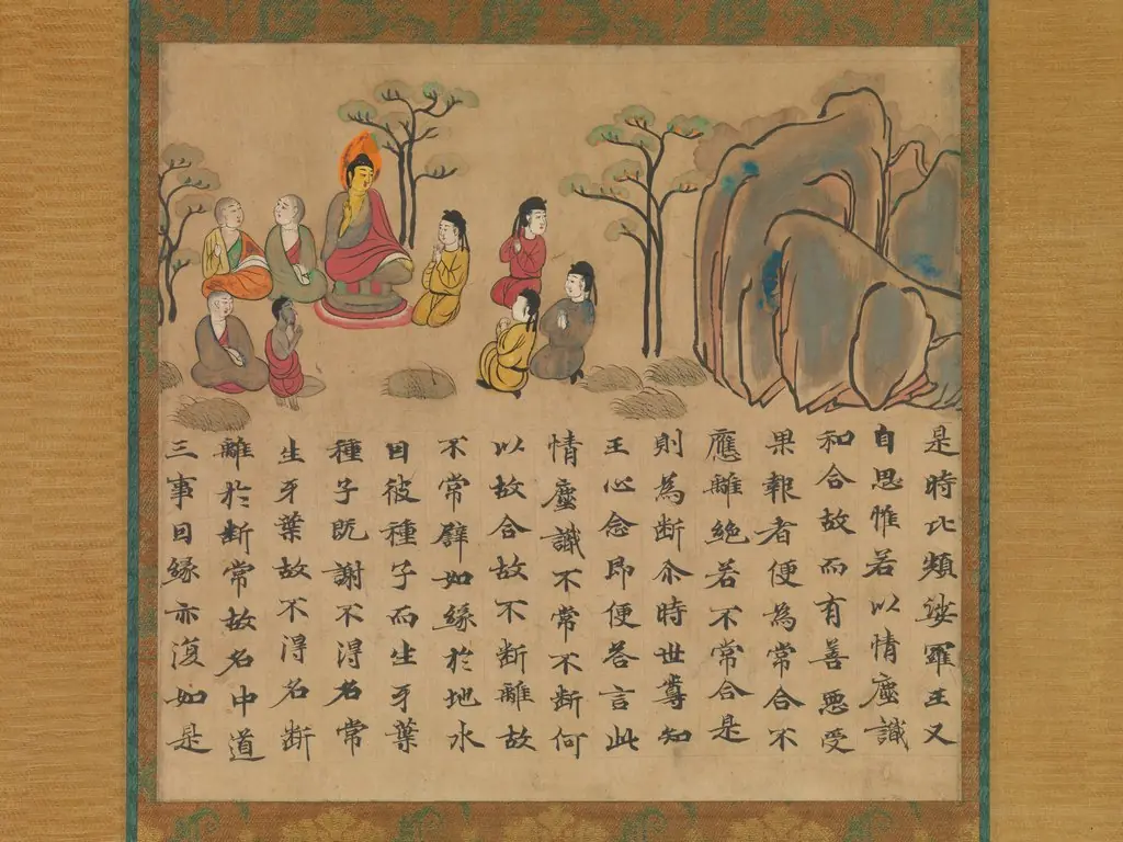 Buddha Preaching, a section from the Illustrated Sutra of Past and Present Karma (Kako genzai inga kyō emaki)