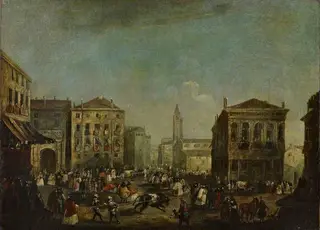 Bull-Baiting in the Campo Santo Stefano during the Venetian Carnival