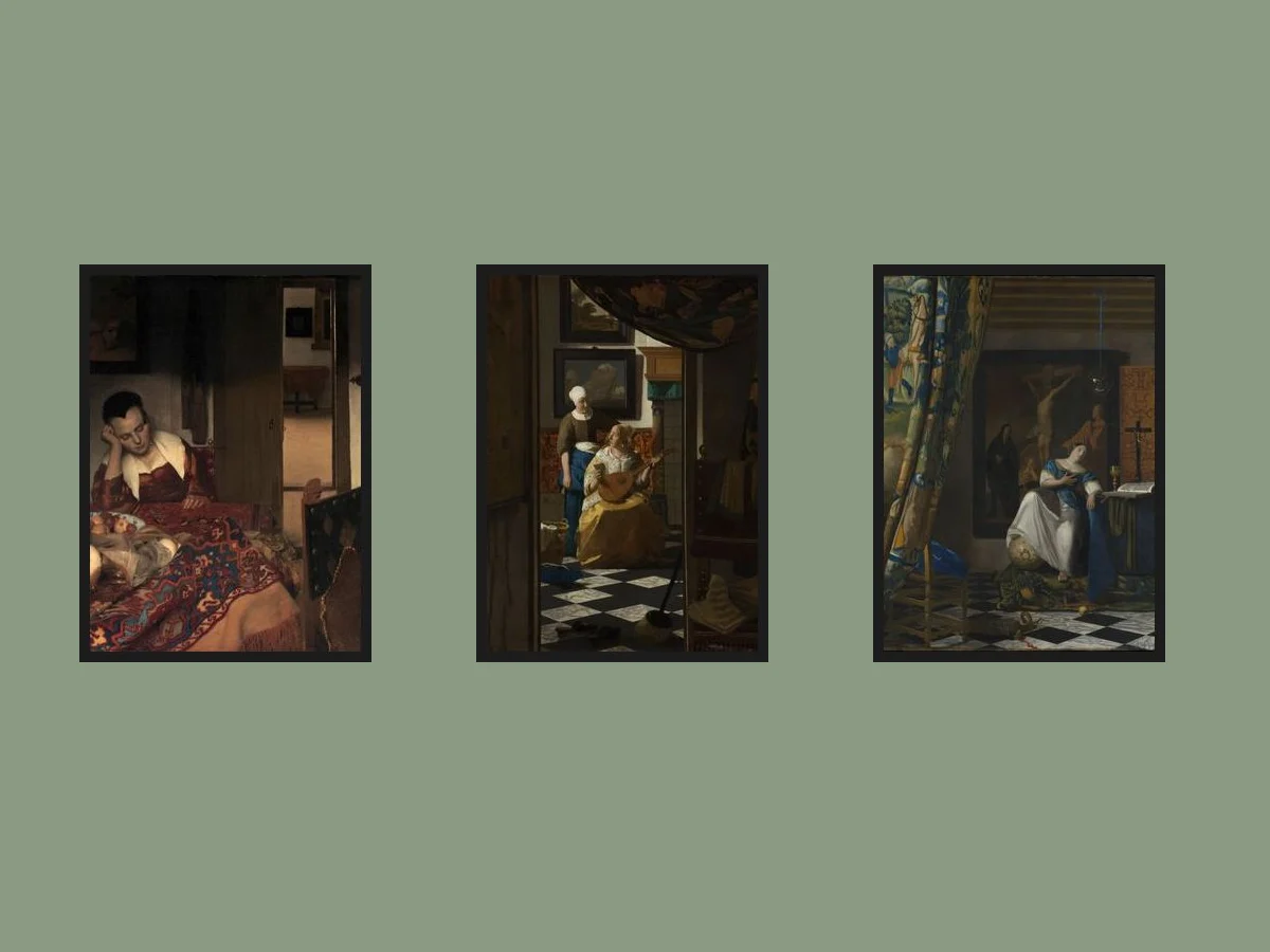 Johannes Vermeer — Set of 3 — three framed prints arranged on a wall