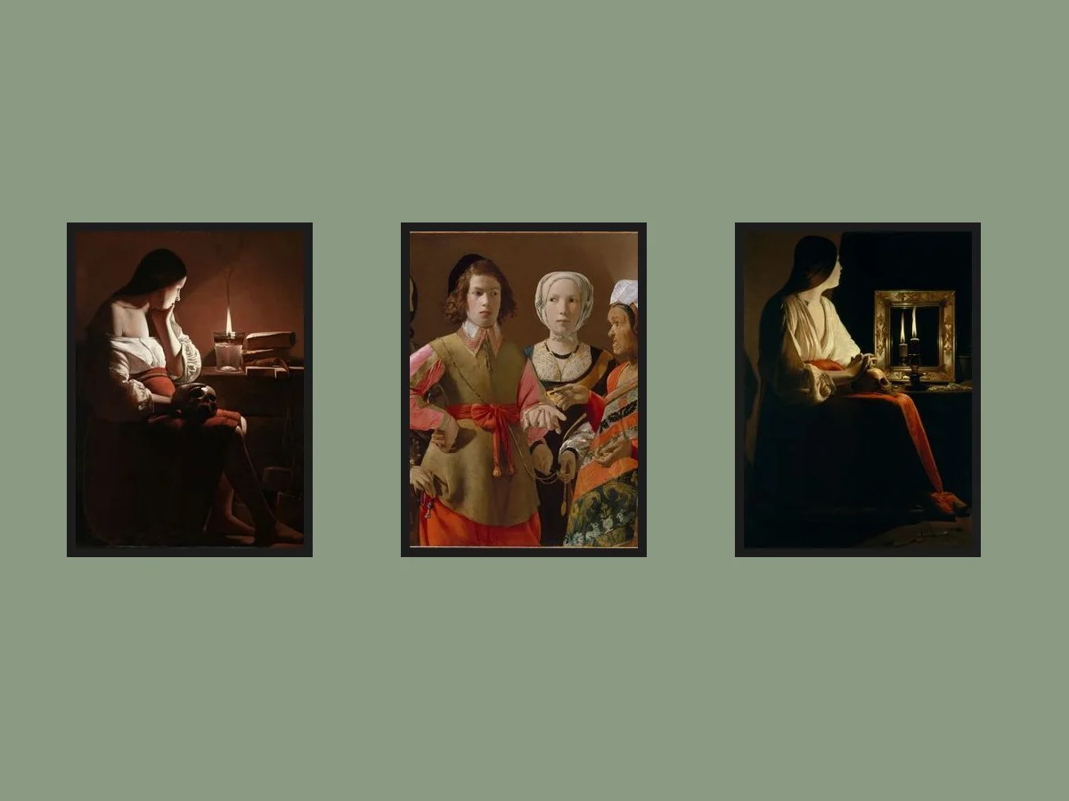 Georges de La Tour — Set of 3 — three framed prints arranged on a wall