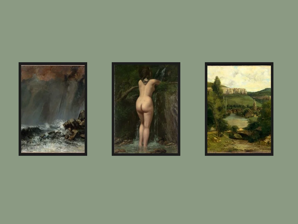 Gustave Courbet — Set of 3 — three framed prints arranged on a wall