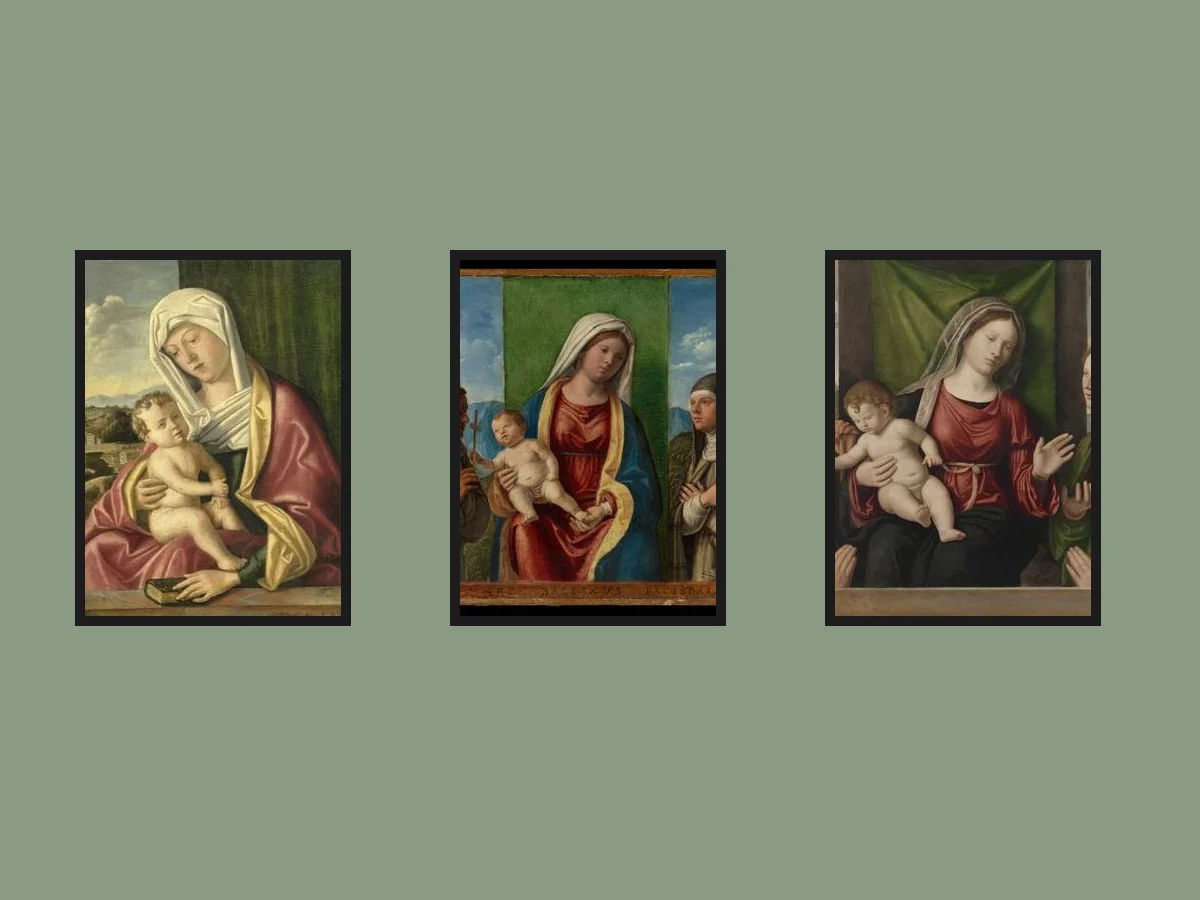 Giovanni Battista Cima da Conegliano — Set of 3 — three framed prints arranged on a wall