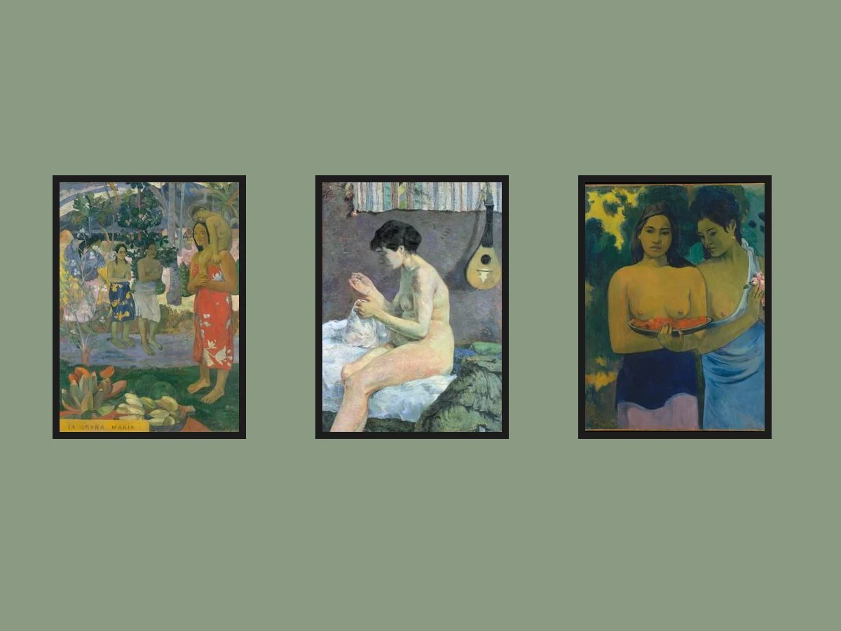 Paul Gauguin — Set of 3 — three framed prints arranged on a wall