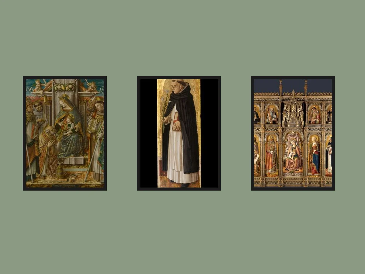Carlo Crivelli — Set of 3 — three framed prints arranged on a wall