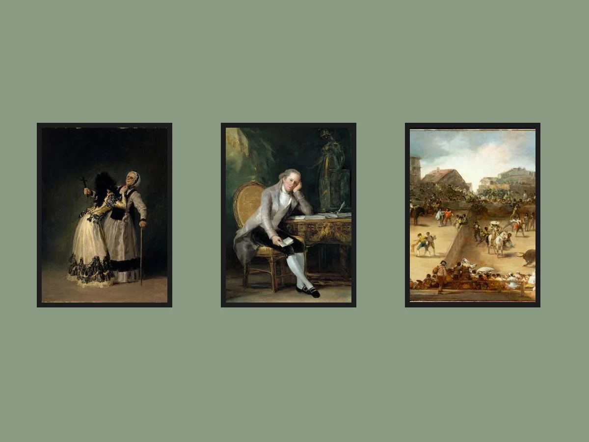 Francisco Goya — Set of 3 — three framed prints arranged on a wall