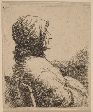 Bust of an Old Woman Turned in Profile to  the Right