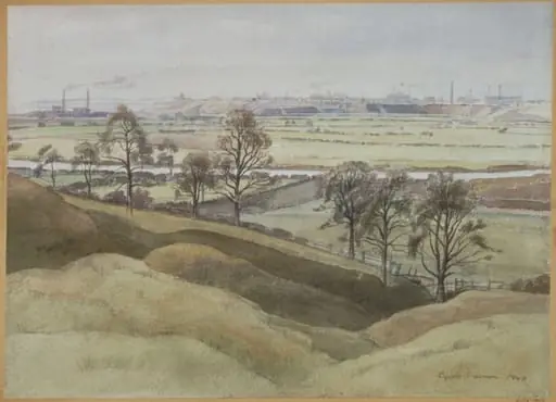 View of Preston from Higher Walton, Lancashire, by Byron Dawson