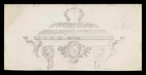 A drawing of a tureen after Paul de Lamarie, by C. J. Vander
