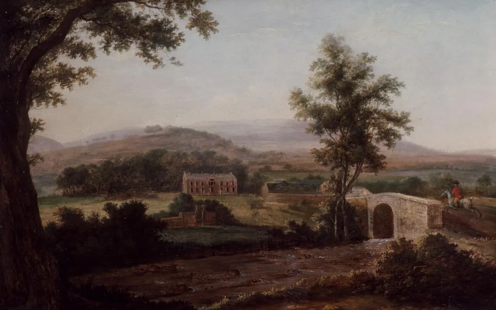 Aberpergwm Manor, by C. Powell, oil, 1796