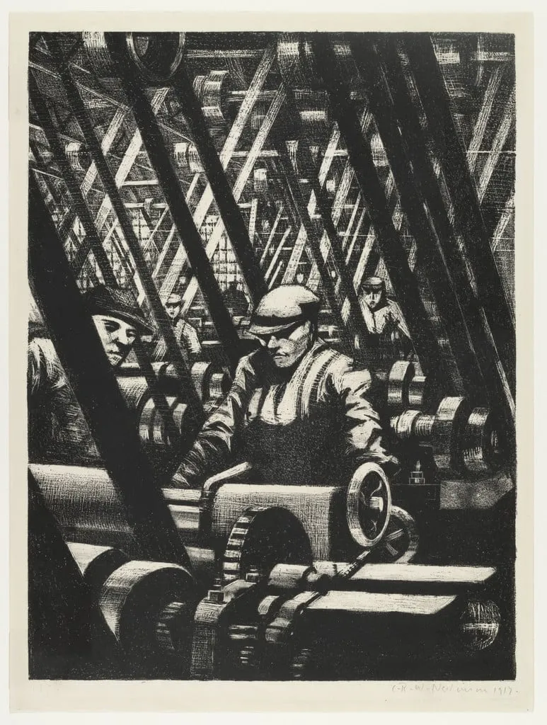 Untitled, by C. R. W. Nevinson, ink, 1917