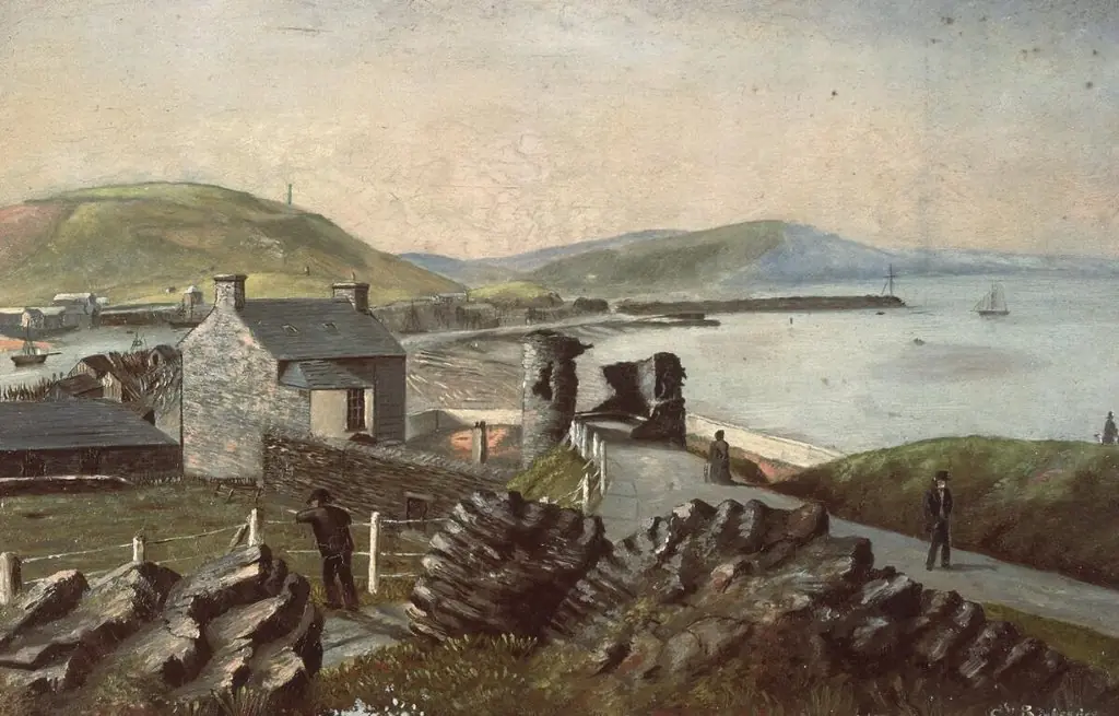 Aberystwyth Castle and harbour, by C. Richards