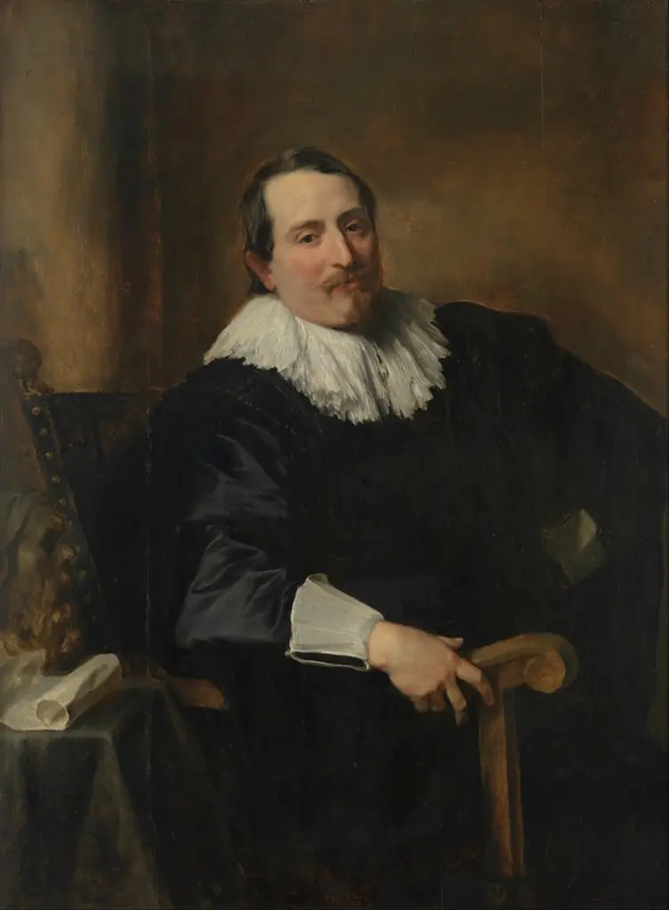 Portrait of the painter Theodor Rombouts, by Anthony van Dyck, oil, 1632