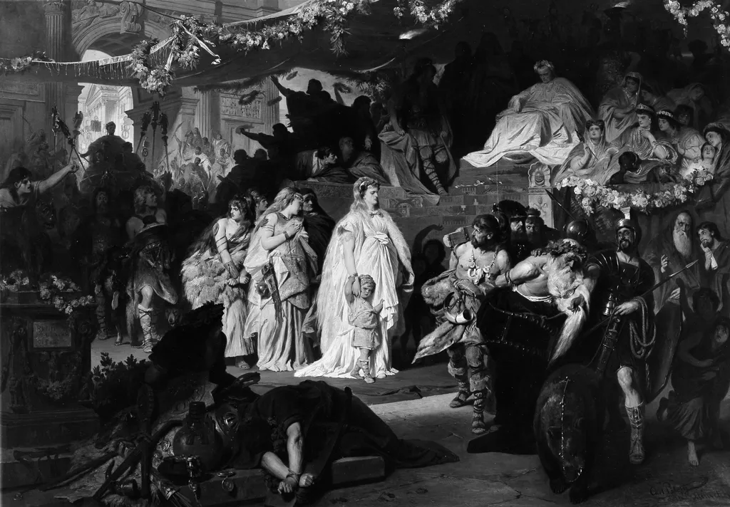 Thusnelda at the Triumphal Entry of Germanicus into Rome, by Karl von Piloty, oil, 1875