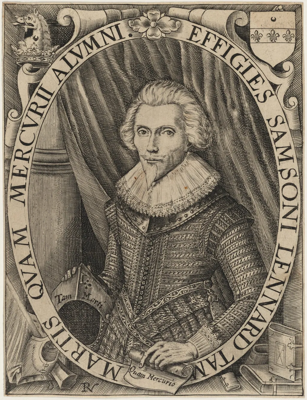 Samson Lennard, by Robert Vaughan, ink, 1658