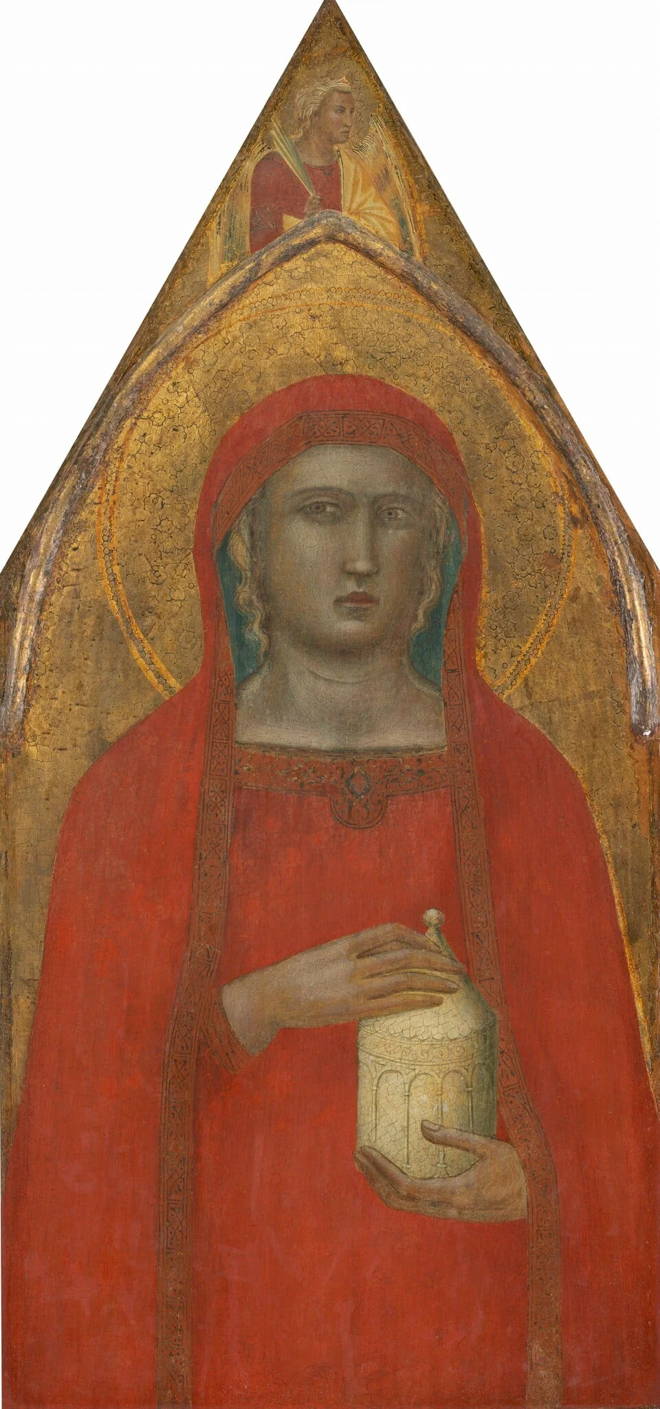 Saint Mary Magdalene, with an Angel [left panel], detail