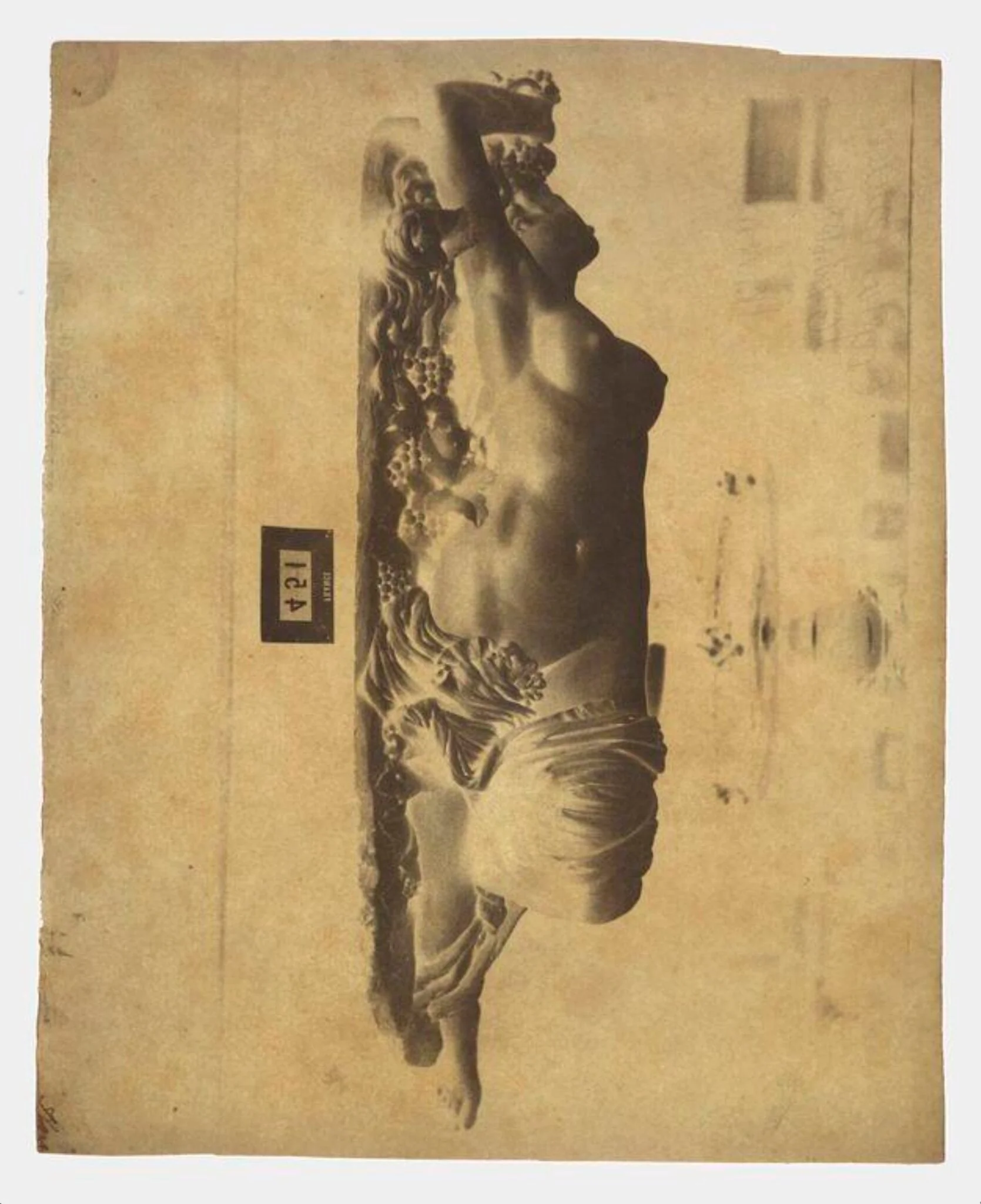 Statue of Reclining Female with Grapes, Great Exhibition 1851, detail