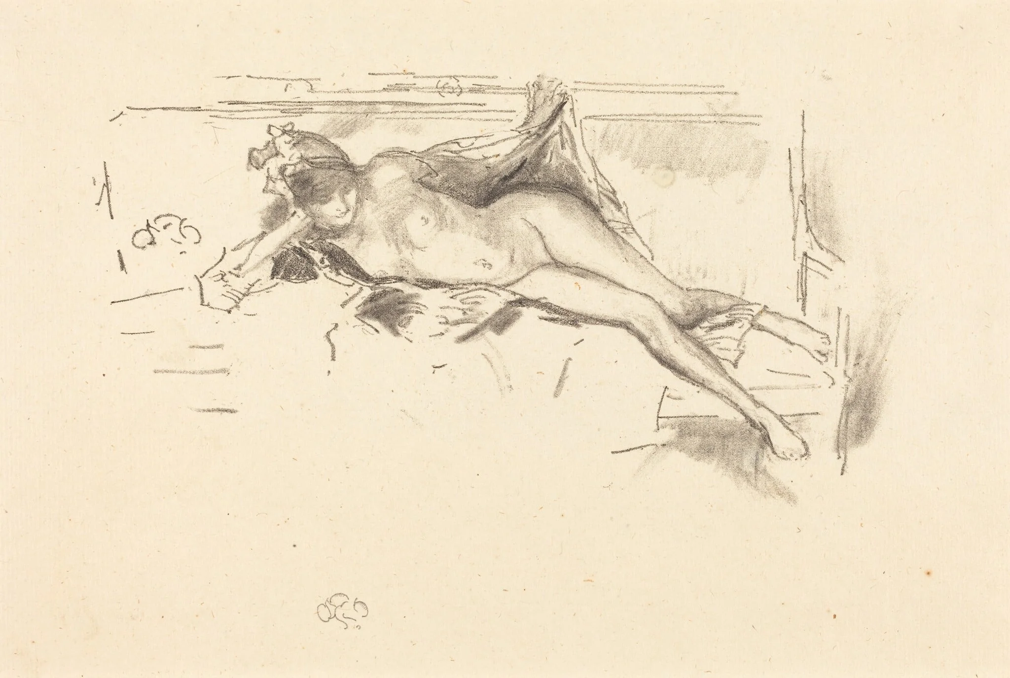 Nude Model, Reclining, detail