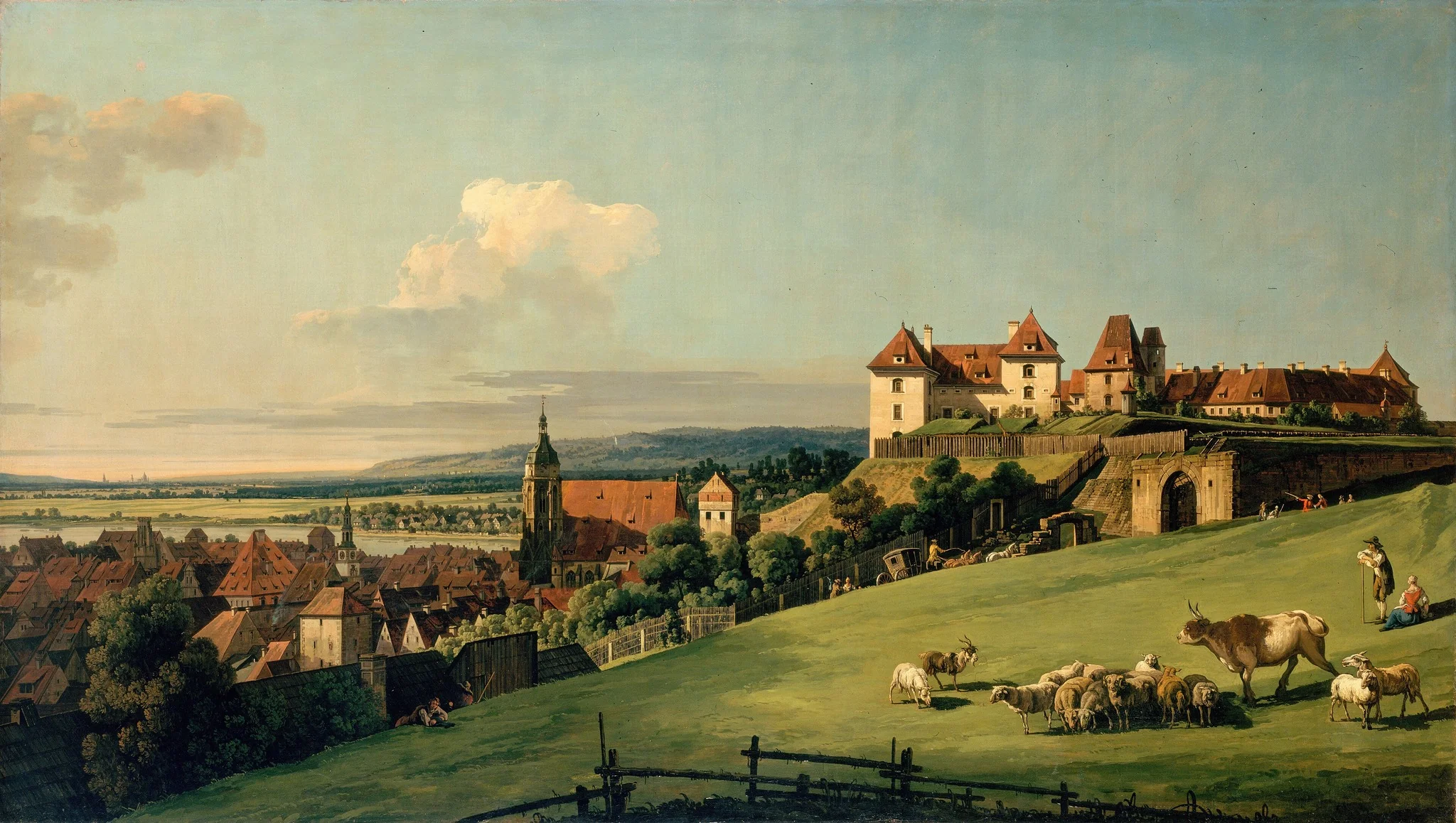 View of Pirna from the Sonnenstein Castle, detail