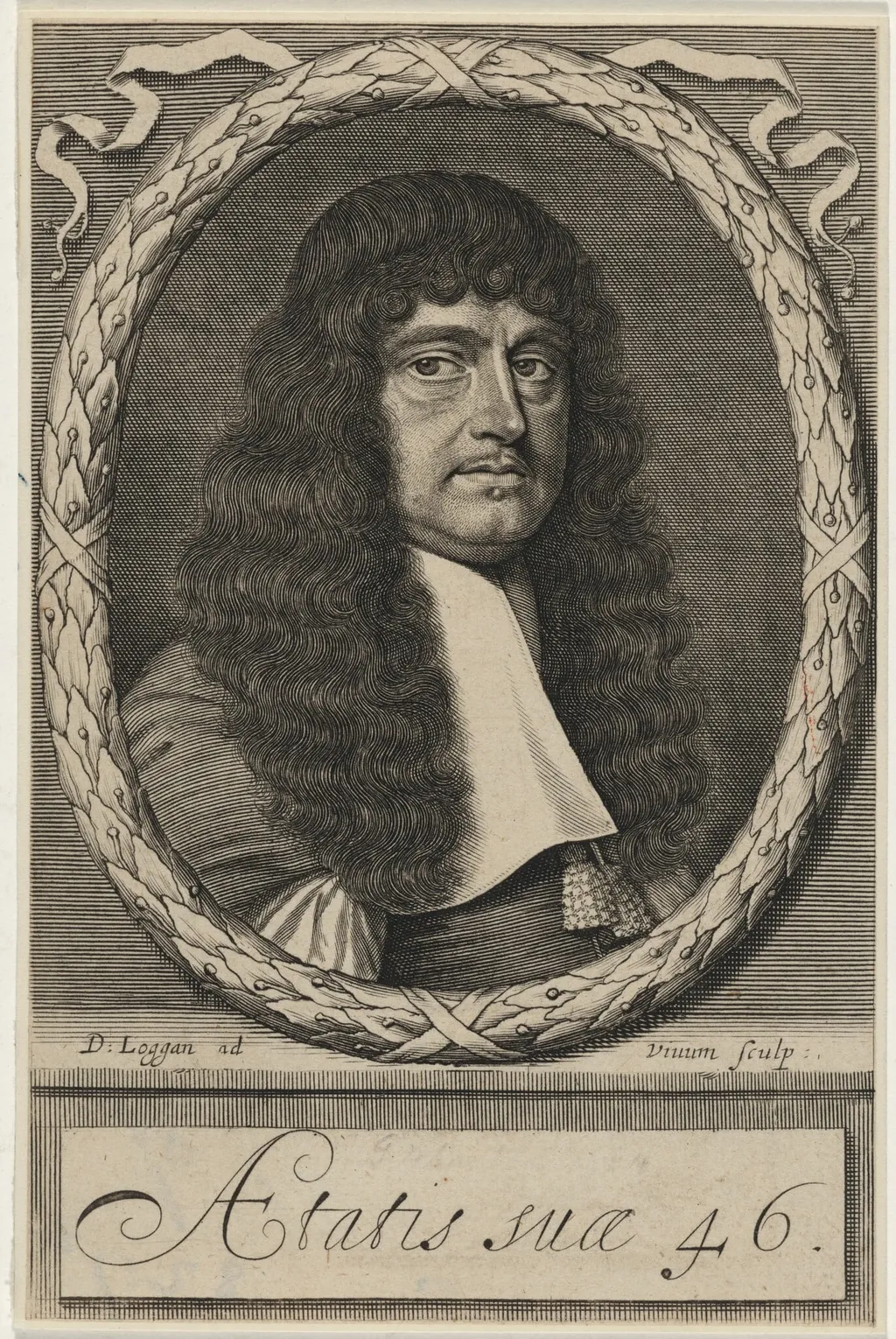 Sir George Wharton, Royalist and Astrologer, by David Loggan, ink, 1668
