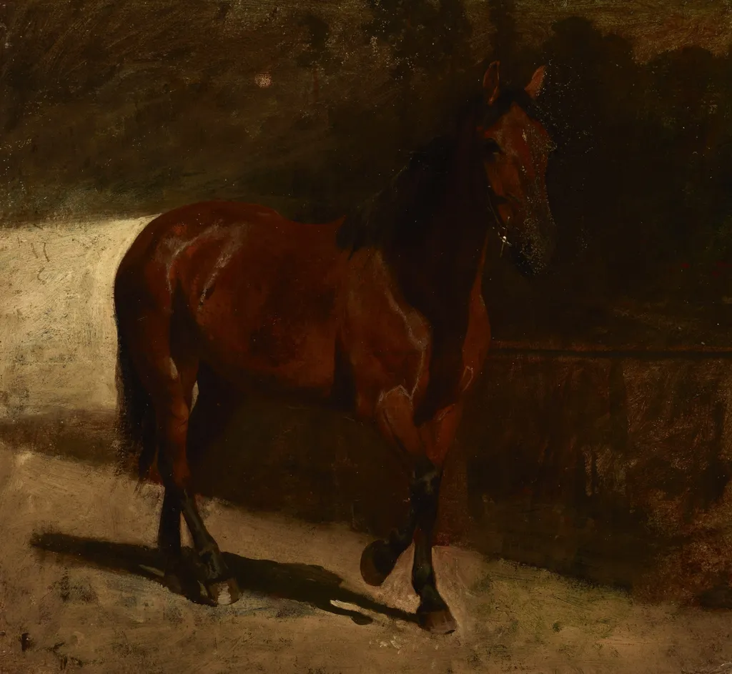 Study of a Chestnut Horse, by Maksymilian Gierymski, unspecified, 1870