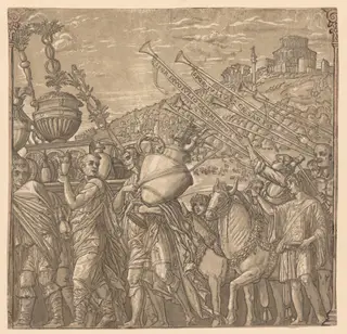 The Triumph of Julius Caesar:  Soldiers Carrying Vases, by Andrea Andreani, 1596