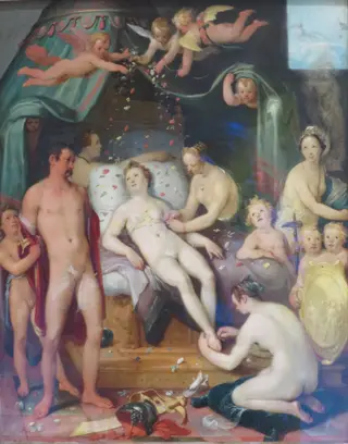Mars and Venus, by Cornelis van Haarlem, oil, 1600
